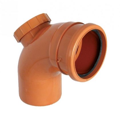FloPlast 110mm Underground Single Socket 87.5° Access Bend