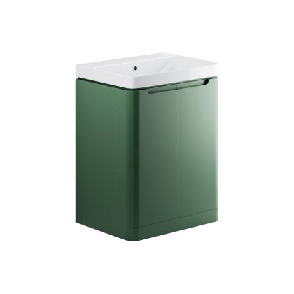 Lambra Floor Standing 600mm 2 Door Vanity Unit & Basin - Matt Indigo Blue