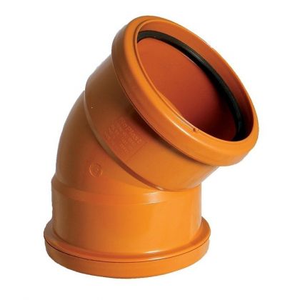 FloPlast 110mm Underground Double Socket 45° Bend